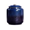 DAQERHSH Ceramic Sealed Jar Chinese Retro Kiln Change Glaze Loose Leaf Tea Warehouse Large Sealed Storage Jar Decorative Porcelain Chinese Tea Canister(Blue) view 1