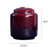 DAQERHSH Ceramic Sealed Jar Chinese Retro Kiln Change Glaze Loose Leaf Tea Warehouse Large Sealed Storage Jar Decorative Porcelain Chinese Tea Canister(Blue) view 2