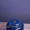 DAQERHSH Ceramic Sealed Jar Chinese Retro Kiln Change Glaze Loose Leaf Tea Warehouse Large Sealed Storage Jar Decorative Porcelain Chinese Tea Canister(Blue) view 3