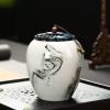 DAQERHSH Ceramic Sealed Jar Vintage Tea Warehouse Kitchen Multifunctional Sealed Storage Jar Premium Ceramic Loose Leaf Tea Jar Chinese Tea Canister(A) view 4