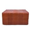 Marrakesh Gallery Square Leather Ottoman Cover  Moroccan Pouf Cover for Living Room & Bedroom, Handmade Leather Pouf Ottoman Slipcover, Coffee Table Footstool unstuffed view 1