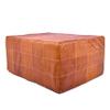 Marrakesh Gallery Square Leather Ottoman Cover  Moroccan Pouf Cover for Living Room & Bedroom, Handmade Leather Pouf Ottoman Slipcover, Coffee Table Footstool unstuffed view 3