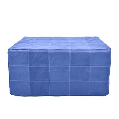 Marrakesh Gallery Square Leather Ottoman Cover  Moroccan Pouf Cover for Living Room & Bedroom, Handmade Leather Pouf Ottoman Slipcover, Coffee Table Footstool unstuffed