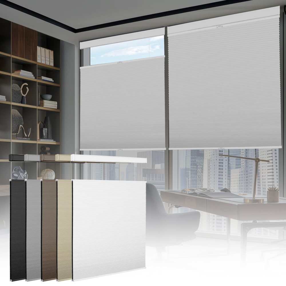 BERISSA Blackout Cellular Shades Cordless Honeycomb Blinds for Windows,30.5" W x 52" H,White
