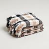 Boucle Home White Light Brown and Black Throw Blanket | Large 55 X 67 Inches + 3.5" Tassels | Cotton Couch, Sofa, and Bed Blanket | Interior Home Decor Design | Decorative Living Room Blanket view 1
