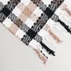 Boucle Home White Light Brown and Black Throw Blanket | Large 55 X 67 Inches + 3.5" Tassels | Cotton Couch, Sofa, and Bed Blanket | Interior Home Decor Design | Decorative Living Room Blanket view 3