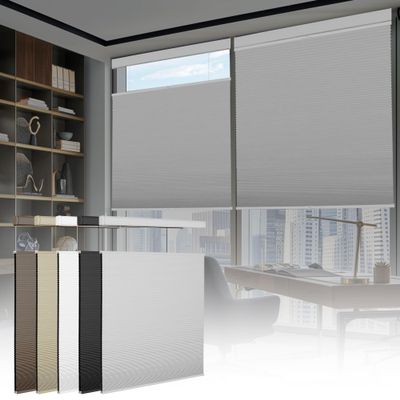 BERISSA Blackout Cellular Shades Cordless Honeycomb Blinds for Windows, Color-Matched Top Down Bottom up Cellular Blinds Room Darkening Noise Reduction Customs Shades for Home,53" W x 56" H,Gray
