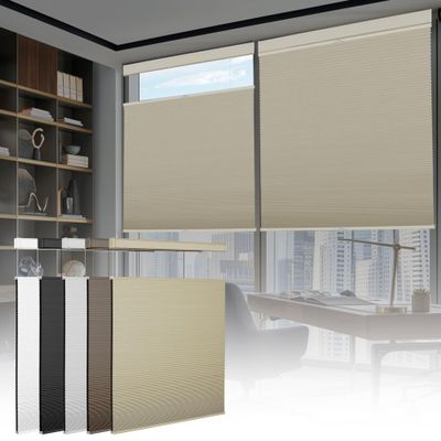 BERISSA Blackout Cellular Shades Cordless Honeycomb Blinds for Windows, Color-Matched Top Down Bottom up Cellular Blinds Room Darkening Noise Reduction Customs Shades for Home,62" W x 56" H,Beige