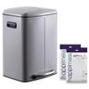 happimess Marco 10.6 Gal Double Bucket Step Trash Can, Gloss Gray view 1