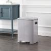 happimess Marco 10.6 Gal Double Bucket Step Trash Can, Gloss Gray view 2