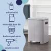 happimess Marco 10.6 Gal Double Bucket Step Trash Can, Gloss Gray view 3