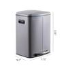 happimess Marco 10.6 Gal Double Bucket Step Trash Can, Gloss Gray view 4