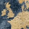 HolyCowCanvas Personalized Gold & Navy Textured Europe Map on Canvas, Travel Map with Pins to Mark Travels, European Pin Board, Maps for Wall Push Pin, Gift for Travelers (48"x48", Rolled) view 4