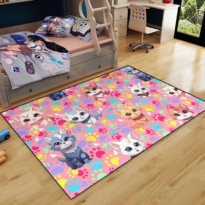 Cat Rug for Bedroom - Cute Cat Rugs Room Decor for Girls Pink Carpet, Lovely Animal Carpet for Living Room, 3x5 Feet