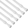 KXLife 6Pcs Spring Tension Curtain Rod, 18 to 30 Inch Adjustable Small Tension Rods No Drill, White Spring Loaded Curtain Tension Rod for Window view 1