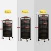 ENGENDER Kitchen Storage Rack Round Rotating Multi-Layer Kitchen Storage Rack Fruit and Vegetable Storage Basket Storage Rack Floor-to-Ceiling Storage Rack Cookware Shelves(White,Small) view 3