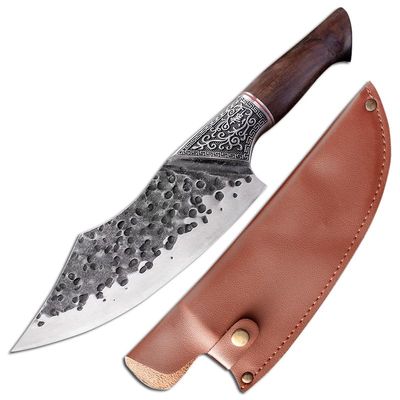 DAXXIN Meat Cleaver,Cleaver Knife, Forged Steel Butcher Knife Handmade Kitchen Meat Cleaver Chinese Chef Slicing Carving Knife for Household(Knife and cover)