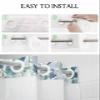 No Hook Leaf Shower Curtain with Snap in Liner Hand Drawn Watercolor Green Eucalyptus Leaves Shower Curtain for Bathroom, Fabric Waterproof Inner Liner, Hotel Style with Mesh Top Window, 36x72 view 4