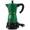 Lemosae Coffee Pot 6 Cup Electric Espresso Coffee Maker Italian Moka Maker 300ml Portable Aluminum Espresso Machine Cafetera Moka Pot with Detachable Base, Gift for Home Travel(Dark Green) view 1