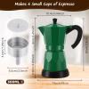 Lemosae Coffee Pot 6 Cup Electric Espresso Coffee Maker Italian Moka Maker 300ml Portable Aluminum Espresso Machine Cafetera Moka Pot with Detachable Base, Gift for Home Travel(Dark Green) view 2