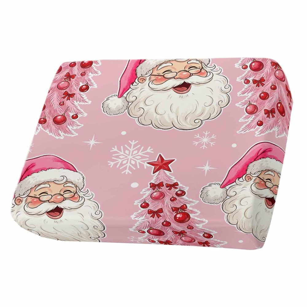 Christmas Sofa Couch Cushion Covers Washable, Removable Stretchable Sectional Couch Covers Slipcovers for L & T Shape Sofa Furniture Protector S Size 1 pc Pink Santa Christmas Tree Winter Snowflake