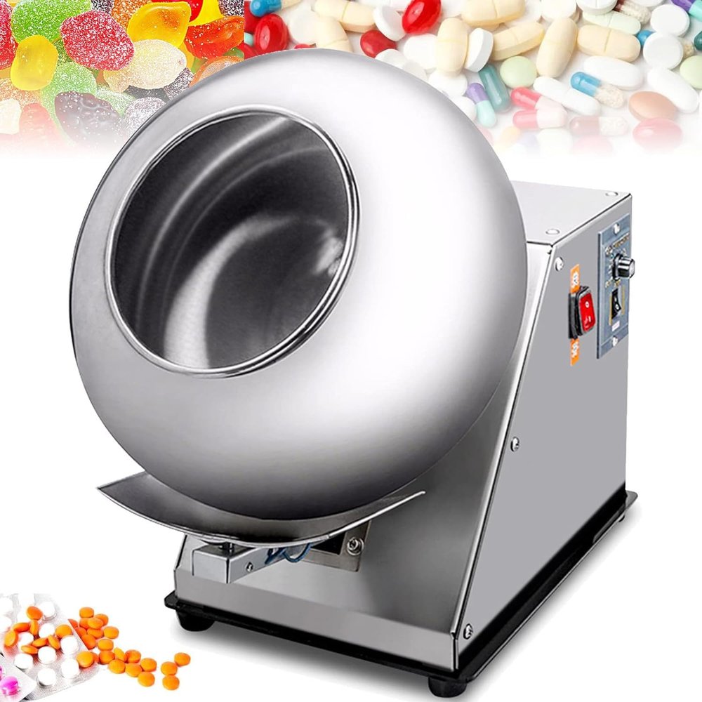 guoyjmm Sugar Coating Machine, Small Commercial Mini Chocolate Panning Machine, Sugar Coating Pan Table Top Small Commercial Mini Chocolate Panning Machine,9 Adjustable Speeds,2-3kg/H,110V