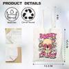 Cudwid Canvas Tote Bag For Woman, Skeleton & Flower Woman Gift, Large Cotton Tote Bags, Office Funny Quotes Bag, Sorry I'M Late, I Didn't Want To Come, Grocery Shopping Bag - A25 view 3