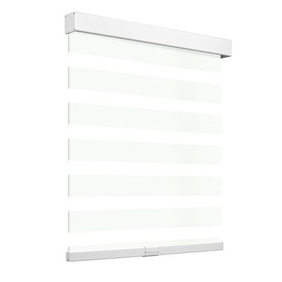 ZimJAHO Cordless Zebra Blinds for Windows Custom Size Light Filtering Roller Shades Privacy Protection,Light Control,Day and Night, for Home,Office and Door, White, 18" W x 72" H
