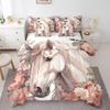 Feelyou White Horse Comforter Set with Sheets Pink Floral and Horse 7 Piece Bedding Set for Kids Boys Girls Spring Petals Bed in a Bag All Season Soft Bed Set Full Size view 3