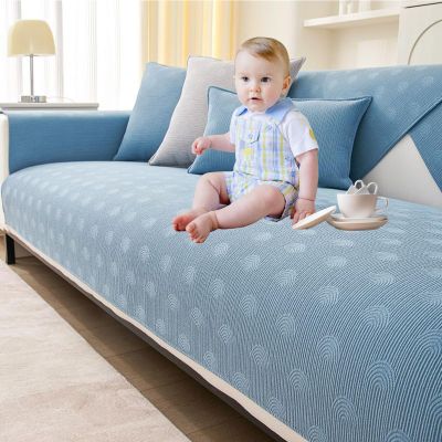 APMOE Stretch Couch Cushion Covers, Washable Striped Chenille Anti-Scratch Couch Cover, Washable Dog Couch Covers Protector Sofa Slipcovers, Sofa Couch Covers for 3 Cushion Couch Sofa