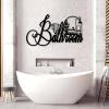 Metal Bathroom Wall Decor, Funny Bathroom Wall Art Metal, Metal Word Art Wall Decor, Bathroom Letter Sign, Large Letters for Wall Decor, Farmhouse Bathroom Wall Decor (35"x20" | 90x50cm, Black) view 1