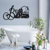 Metal Bathroom Wall Decor, Funny Bathroom Wall Art Metal, Metal Word Art Wall Decor, Bathroom Letter Sign, Large Letters for Wall Decor, Farmhouse Bathroom Wall Decor (35"x20" | 90x50cm, Black) view 2