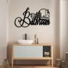 Metal Bathroom Wall Decor, Funny Bathroom Wall Art Metal, Metal Word Art Wall Decor, Bathroom Letter Sign, Large Letters for Wall Decor, Farmhouse Bathroom Wall Decor (35"x20" | 90x50cm, Black) view 3
