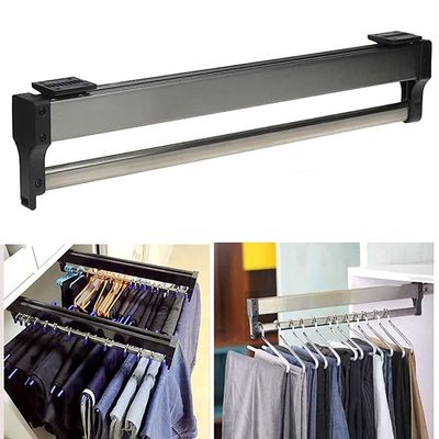 Pull-Out Clothes Hanger Rail for Wardrobe,201 Steel Closet Hanging Rod for Pants/Coat/Scarves,30-60cm Trouser Hanger(400mm/15.7inch)