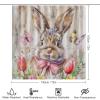 HDESDIS 4Pcs Elegant Rabbit Shower Curtain Set, Fantasy Butterfly Floral Easter Bunny Animal Bathroom Decor Set with Rug Bathroom Accessory Bathroom Curtain Shower Set, 72" x 72" view 2