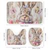 HDESDIS 4Pcs Elegant Rabbit Shower Curtain Set, Fantasy Butterfly Floral Easter Bunny Animal Bathroom Decor Set with Rug Bathroom Accessory Bathroom Curtain Shower Set, 72" x 72" view 3