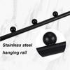 Aluminum Pull Out Clothes Hanger Rail,Push-Pull Coat Wardrobe Organizer Rack,Ball Sliding Track,Metal Base,Black(25cm/9.8inch) view 4