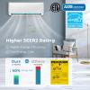 KOTEK 12000 BTU Mini Split AC/Heating System, Energy Star, 21 SEER2 Inverter Ductless AC Unit, Cools Up to 750 Sq. Ft, Wall Mounted Air Conditioner with Heat Pump (12000BTU, 208-230V, 21 SEER2) view 3