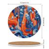 4PCS Drink Coaster A Piece of Blue Cloth Absorbent Coasters Set Coffee Table Coasters for Drink Coffee Cup Beverage Coasters Wine Beer Bar Coasters view 2