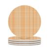 4PCS Drink Coaster Orange and White Plaid Absorbent Coasters Set Coffee Table Coasters for Drink Coffee Cup Beverage Coasters Wine Beer Bar Coasters view 1
