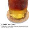 4PCS Drink Coaster Orange and White Plaid Absorbent Coasters Set Coffee Table Coasters for Drink Coffee Cup Beverage Coasters Wine Beer Bar Coasters view 4
