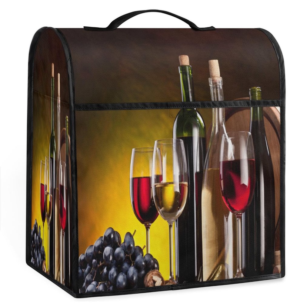 Grape Wine Grass Stand Mixer Cover Kitchen Dust-Proof Mixer Cover Compatible with 6-8 Quarts Kitchen Aid Stand Mixer Waterproof Storage Cover with Handle and Pockets