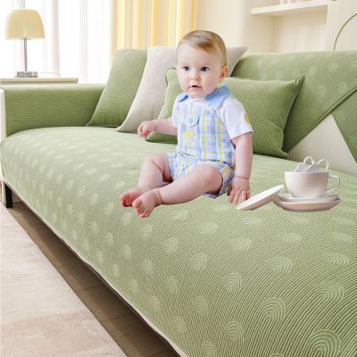 APMOE Stretch Couch Cushion Covers, Washable Striped Chenille Anti-Scratch Couch Cover, Washable Dog Couch Covers Protector Sofa Slipcovers, Sofa Couch Covers for 3 Cushion Couch Sofa