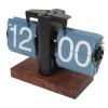 Pissente Digital Flip Down Clock, Retro Automatic Turning Battery Operated Mechanical Clock with Knob Adjustment for Home Room Office Decoration (Blue) view 1