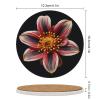 4PCS Drink Coaster Small Brown Flowers Absorbent Coasters Set Coffee Table Coasters for Drink Coffee Cup Beverage Coasters Wine Beer Bar Coasters view 2