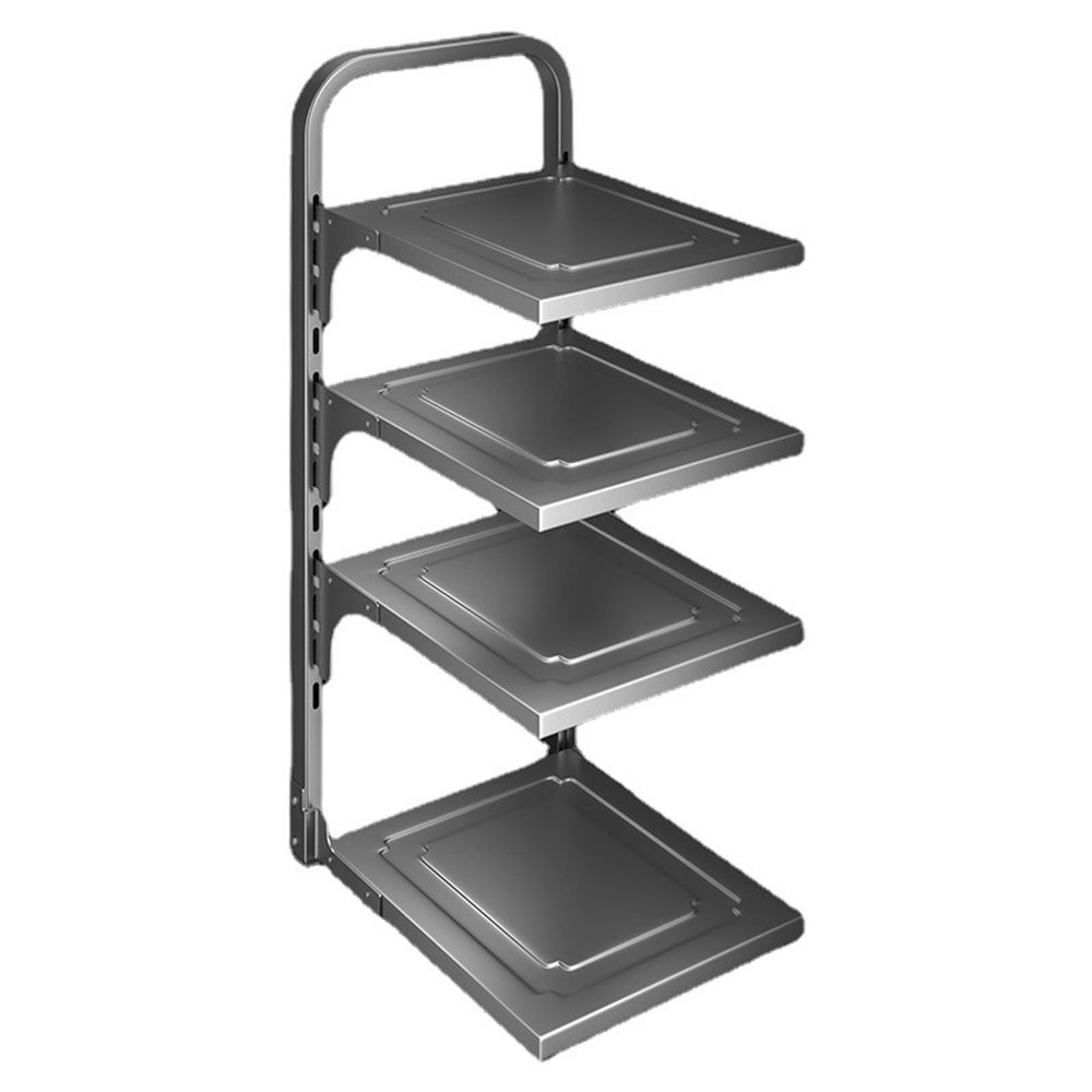 XHTLLO Kitchen Storage Shelf, 4 Tier Adjustable Carbon Steel Kitchen Storage Shelves, Under Sink Storage Bag Cabinet Storage Rack for Pantry Bathroom