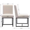 RIVOVA Mid Century Modern Dining Chairs Set of 4, Linen Upholstered Accent Side Kitchen Chairs for Dining Living Room, Comfy Makeup Vanity Chair, Cream view 2