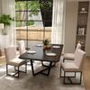 RIVOVA Mid Century Modern Dining Chairs Set of 4, Linen Upholstered Accent Side Kitchen Chairs for Dining Living Room, Comfy Makeup Vanity Chair, Cream view 3