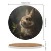 4PCS Drink Coaster Rabbit Eating Grass Absorbent Coasters Set Coffee Table Coasters for Drink Coffee Cup Beverage Coasters Wine Beer Bar Coasters view 2