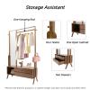 Bamboo Garment Rack Freestanding Clothing Rack with Shelves Hanging Rack with Mirror and Drawer for Bedroom Entryway, Support to 200lbs, 40.5 * 13 * 66.5inch view 2